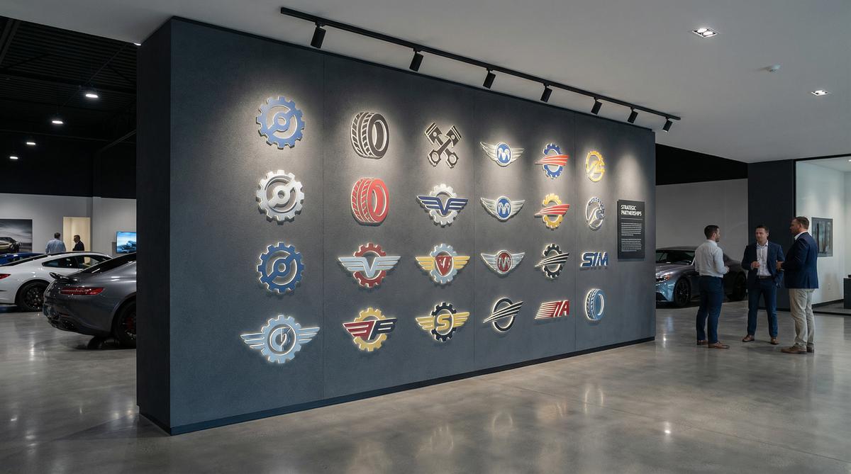 小马拉大车合作改装品牌Logo墙